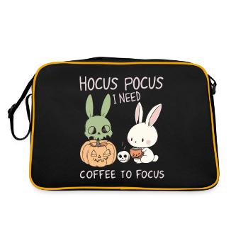 Hocus Pocus Süße Hasen Halloween Kaffee - Retro Tasche - Schwarz/Gold - Hinten