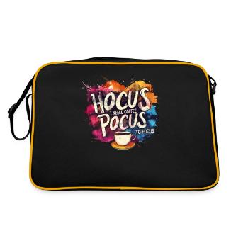 Buntes Hocus Pocus Kaffee Design Lustig - Retro Tasche - Schwarz/Gold - Hinten