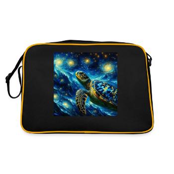 Tortue imbriquée Nuit étoilée - Sac Retro - noir/or - Dos