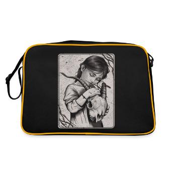 Ténèbres cachées – Fille au crâne de démon - Sac Retro - noir/or - Dos