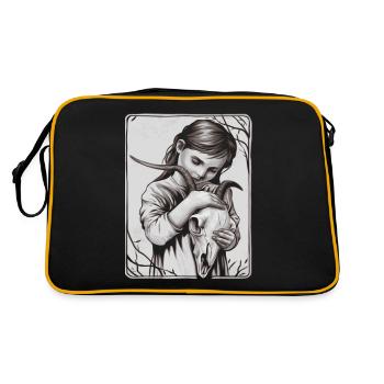 Ténèbres cachées – Fille au crâne de démon - Sac Retro - noir/or - Dos