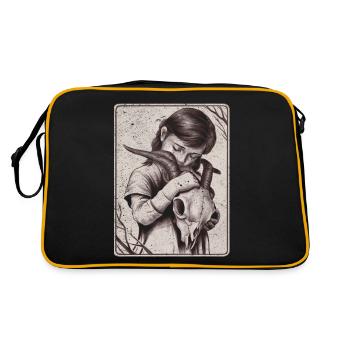 Ténèbres cachées – Fille au crâne de démon - Sac Retro - noir/or - Dos
