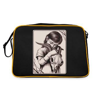 Ténèbres cachées – Fille au crâne de démon - Sac Retro - noir/or - Dos