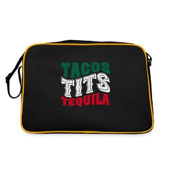 Tequila Sunrise Booze Party Mexique Cadeau - Sac Retro - noir/or - Dos