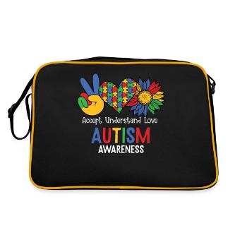 Journée de sensibilisation à l’autisme Cadeau autiste - Sac Retro - noir/or - Dos