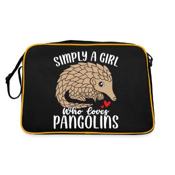 Simplement une fille qui aime les filles de pangolins drôles - Sac Retro - noir/or - Dos