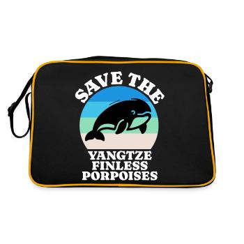 Yangtze River Smooth Dolphin - Retro Bag - black/gold - Back