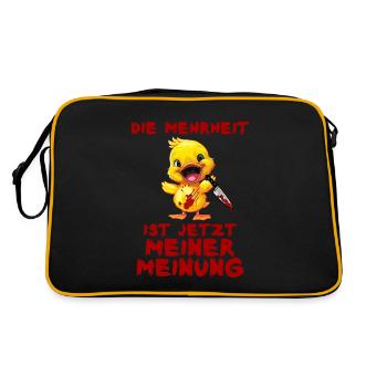 Mehrheit meiner Meinung Ente mit Messer Halloween - Retro Tasche - Schwarz/Gold - Hinten