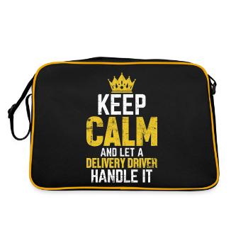 Lassen Sie einen Lieferfahrer die lustige Lieferung erledigen - Retro Tasche - Schwarz/Gold - Hinten