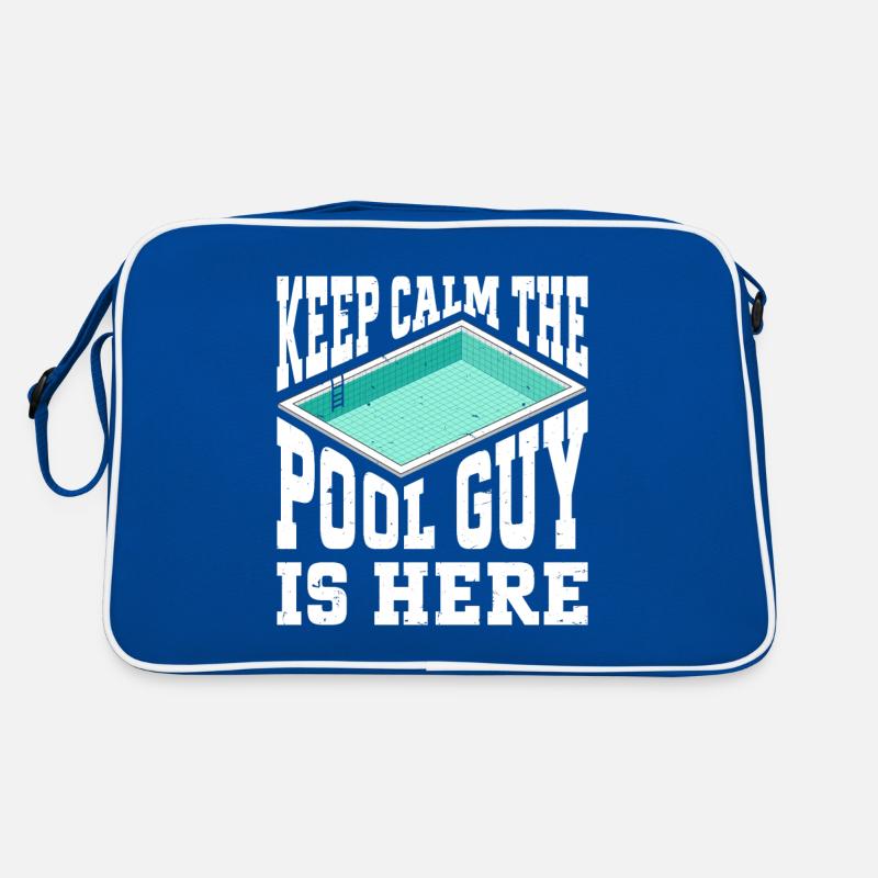 Pool Cleaner Keep Calm The Pool Guy Is Here Retro Tasche