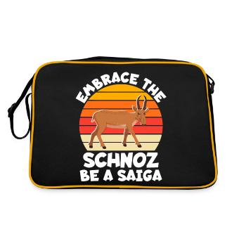 Saiga Antelope Sayings - Retro Bag - black/gold - Back