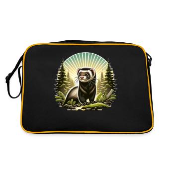 Iltis Schwarzfussiltis - Retro Tasche - Schwarz/Gold - Hinten