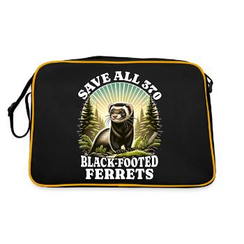 Save Iltis Schwarzfussiltis - Retro Tasche - Schwarz/Gold - Hinten