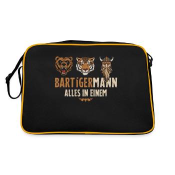 Bär, Tiger, Mann – Alles in Einem Kraftvoller Look - Retro Tasche - Schwarz/Gold - Hinten