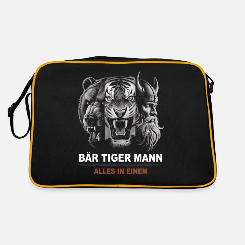 Bear, tiger, man – all in one powerful look - Retro Bag - black/gold