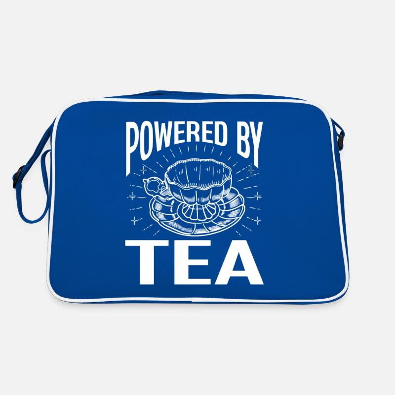 Tea Lover Tea Drinker Quotes Powered By Tea Retro Tasche