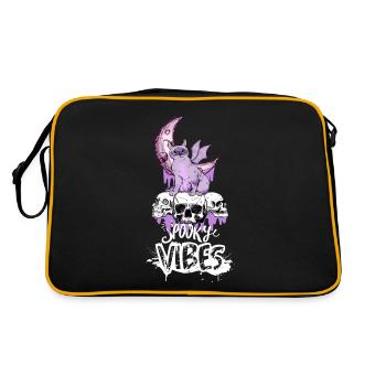 Mystic Cat and Skull Halloween Design - Retro Bag - black/gold - Back