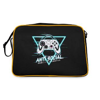 Gaming Controller Glitch Design - Retro Bag - black/gold - Back
