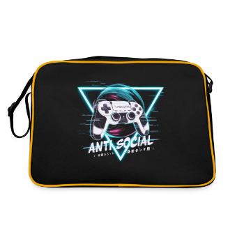 Gaming Controller Glitch Design - Retro Bag - black/gold - Back