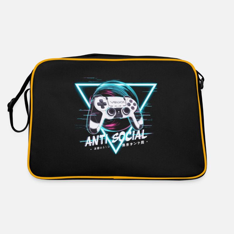 Gaming Controller Glitch Design Retro Bag