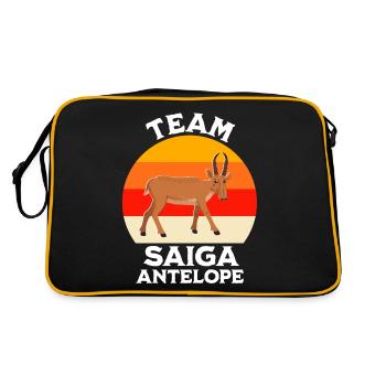 Funny Saiga Antelope Sayings - Retro Bag - black/gold - Back