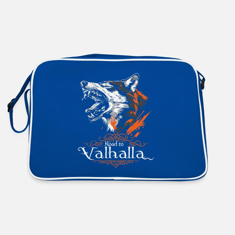 Roaring Wolf Road to Valhalla Orange Retro Bag