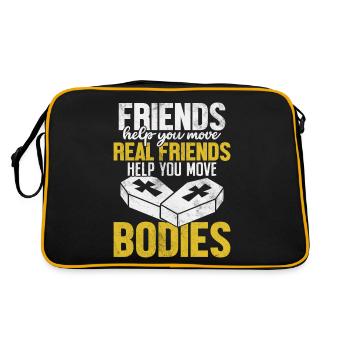 Des amis vous aident à déménager De vrais amis Drôles Funérailles - Sac Retro - noir/or - Dos
