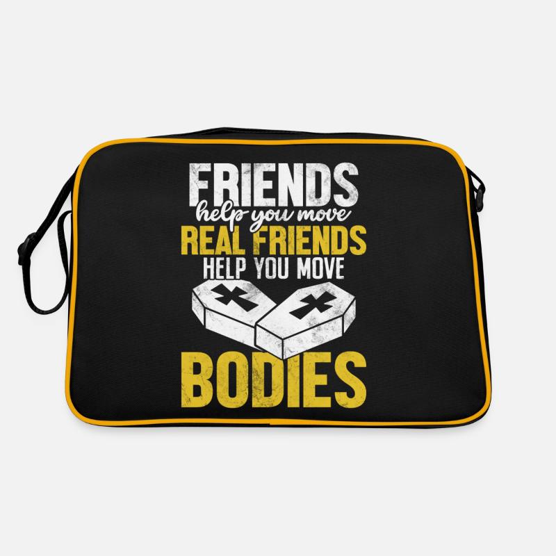 Freunde helfen dir zu bewegen Echte Freunde Lustige Beerdigung Retro Tasche