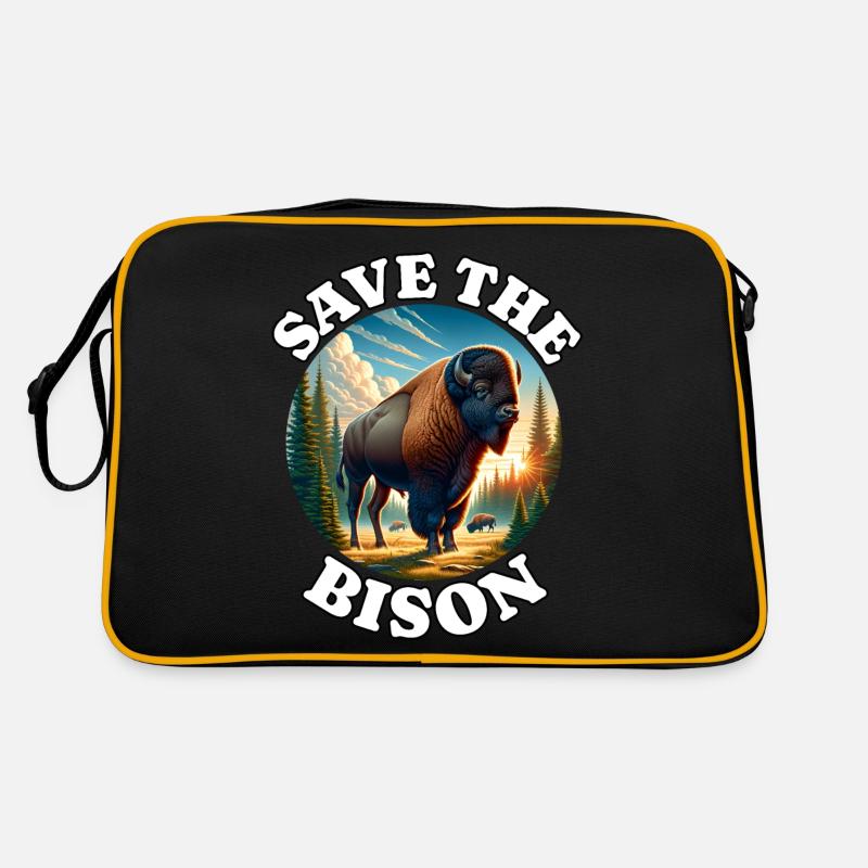 Bison Präriebison Retro Tasche