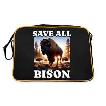 Sauver le bison des prairies - Sac Retro - noir/or - Dos