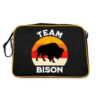 Bison Prairie Bison Sayings - Retro Bag - black/gold - Back