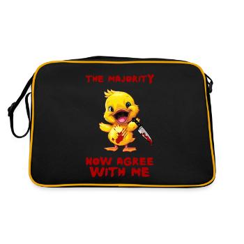 Duck with Knife - Mehrheit Stimmt Mir Zu Lustig - Retro Tasche - Schwarz/Gold - Hinten