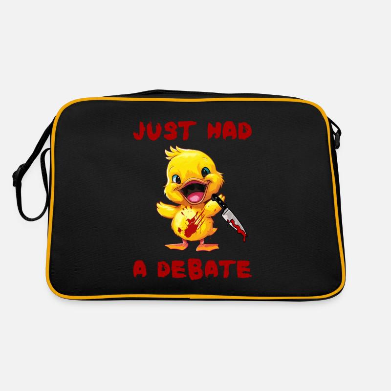 Canard avec un couteau Actuellement en train de débattre Effrayant Drôle Sac Retro