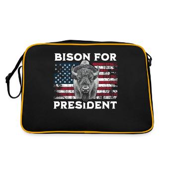 Bison For President - Retro Bag - black/gold - Back