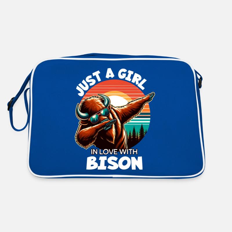 Une fille aime le bison Sac Retro