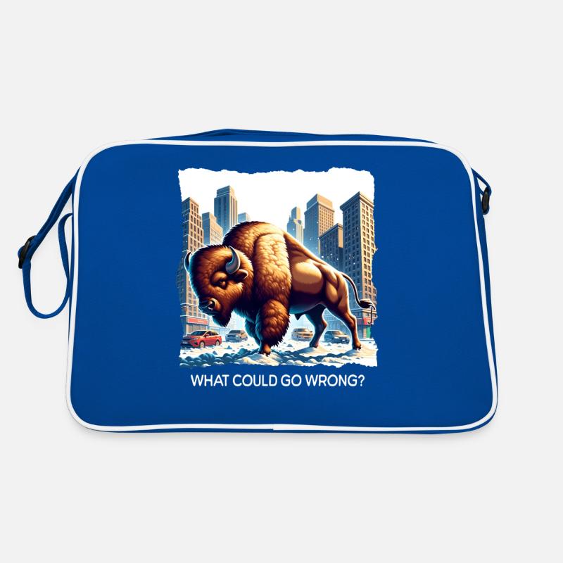 Funny Bison Saying Retro Bag