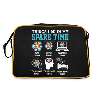 Things I Do In My Spare Time Bingo Funny Gambling - Retro Bag - black/gold - Back
