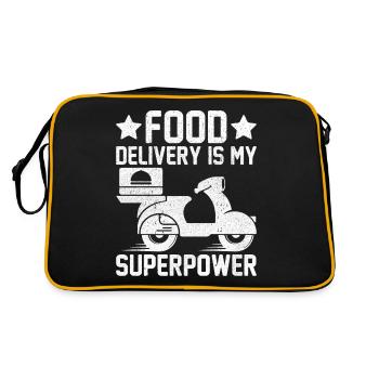 Food Delivery Driver Dash Grubhub Funny Delivery - Retro Bag - black/gold - Back