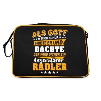 Radler Fahrrad Radeln - Retro Tasche - Schwarz/Gold - Hinten