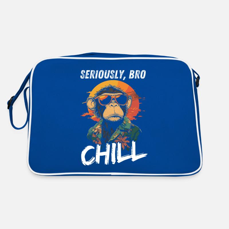 Sérieusement Bro Chill Monkey Meme Coucher de soleil Sac Retro