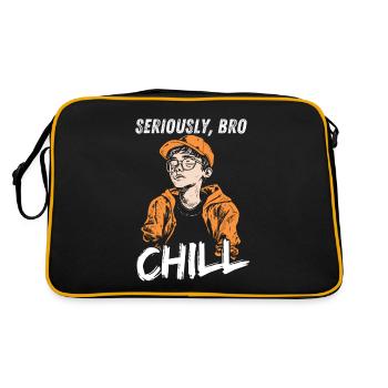 Seriously Bro Chill Teenager Meme Design - Retro Bag - black/gold - Back
