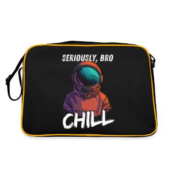 Seriously Bro Chill Astronaut Gamer Meme - Retro Bag - black/gold - Back