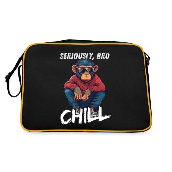 Seriously Bro Chill Monkey Meme Gambler - Retro Bag - black/gold - Back
