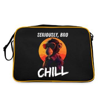 Seriously Bro Chill Monkey Sunset Gamer - Retro Bag - black/gold - Back