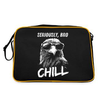 Seriously Bro Chill Eagle Meme Design - Retro Bag - black/gold - Back