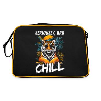 Seriously Bro Chill Tiger Meme Design - Retro Bag - black/gold - Back