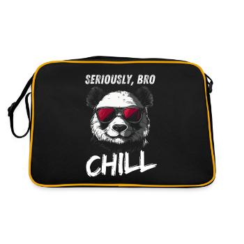 Seriously Bro Chill Panda Meme Design - Retro Bag - black/gold - Back