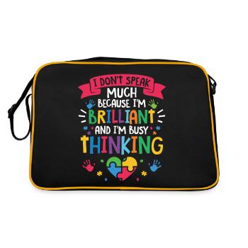 Journée de sensibilisation à l’autisme Cadeau autiste - Sac Retro - noir/or - Dos