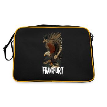 Frankfurt Adler Ausgebreitet FFM Patrioten - Retro Tasche - Schwarz/Gold - Hinten