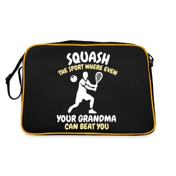 Funny Squash Saying - Retro Bag - black/gold - Back